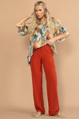 Туника Насладись моментом (листья/беж) - Эльза фото 2