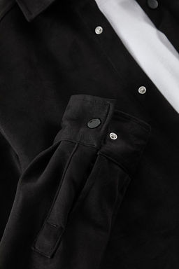 TRENDYOL MAN Siyah Slim Fit Suet K?sl?k Gomlek TMNAW25GO00040 - Trendyolmilla фото 5