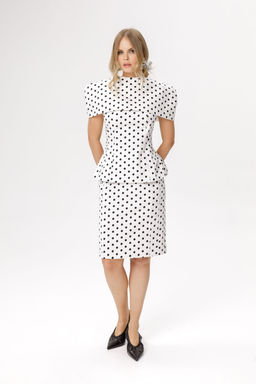 Жакет Pirs 6640 горохи на белом фоне