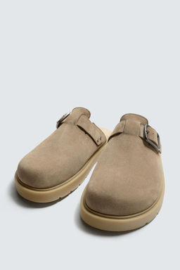 LEATHER BUCKLE CLOGS - Zara фото 12