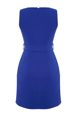 Saks Kusakl? Vucudu Saran Bisiklet Yaka Mini Dokuma Elbise TWOSS19AA0063