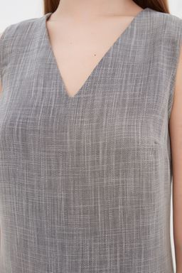 Siyah V Yaka Y?rtmac Detayl? Elbise TWOSS22EL1423 - Trendyolmilla фото 7