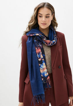 Палантин из полиэстера и вискозы с бахромой