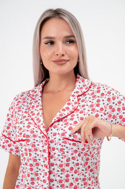 Костюм женский из жакета и шорт из кулирки Рейчел клубничка - Амадэль фото 11