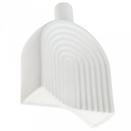 Ваза керамическая "Аравия-арка" 620мл, 15,8х6см h22см, д/горла - 2,5см, фактурный глянец, цвет - белый, в коробке (Китай)