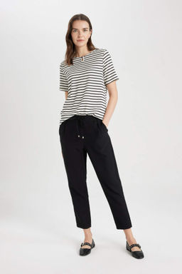 Jogger Pantolon Keten Gorunumlu Cepli Yuksek Bel Duz Paca - Defacto фото 2