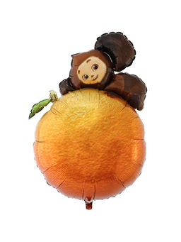 Воздушный шар фольгированный 26" «Чебурашка на апельсине»