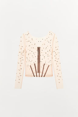 TULLE TOP WITH RHINESTONES - Zara фото 4