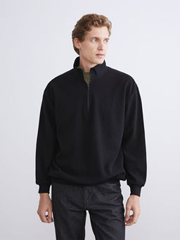 Dik Yaka Polar Erkek Sweatshirt