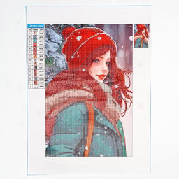 Алмазная мозаика на новый год с частичным заполнением на холсте Нежность, 20?30 см, набор для творчества