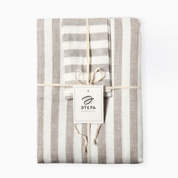 Шторы для кухни Этель Soprano, 140×180 см-2 шт., подхваты 2 шт., лен 100%, 180 г/м²