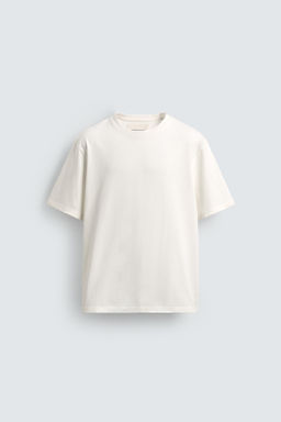 CAMISETA MEDIUM WEIGHT MANGA CORTA / Blanco roto - Zara фото 7