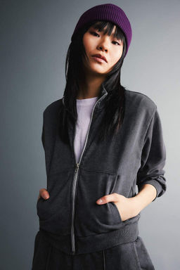 Толстовка на молнии из плотной моющейся ткани с эффектом потертости Cool