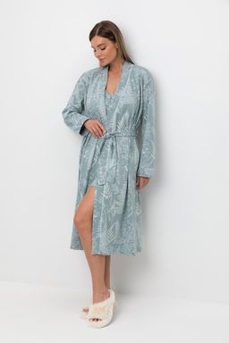 Е 50005/24/пыльно-голубой,лесной гербарий халат жен