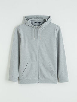 Kap??onlu Erkek Fermuarl? Sweatshirt