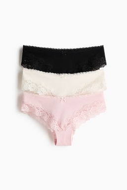 Pack de 3 bragas hipster de encaje y algod?n