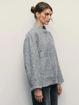 Куртка-бомбер из фактурной ткани / Zarina  фото 5