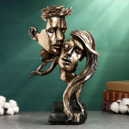 Фигура «Пара влюбленная: молодежь», чёрный с золотом, 30 см