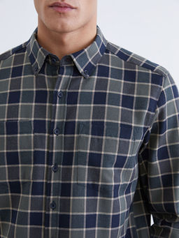 Uzun Kollu Ekose Desenli Erkek G?mlek