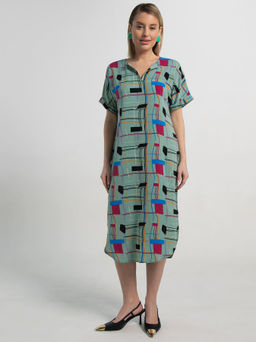 Платье Геометрия стиля (зеленое) П15602-6М - Lt collection фото 6