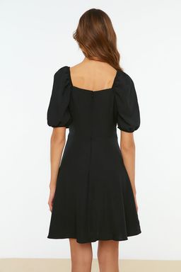 TRENDYOLMILLA Kiremit A Kesim Balon Kollu Mini Dokuma Elbise TWOSS20EL2314  фото 7