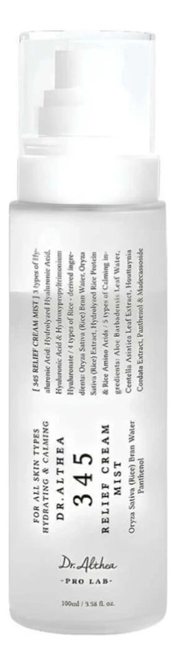 345 Relief Cream Mist - Успокаивающий мист с гидролатом риса и пантенолом, 100 мл