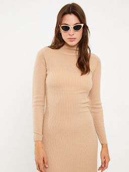 Yar?m Bal?k?? Yaka Kad?n Triko Elbise