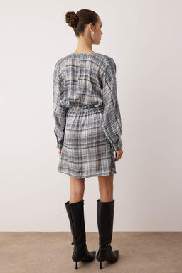 Cok Renkli Ekose / Kareli K?sa / Mini Dokuma Elbise TWOAW26EL00269 - Trendyolmilla фото 4