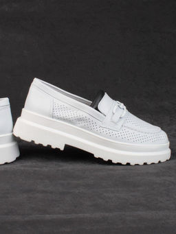 03-PDD190-2 WHITE Полуботинки женские (натуральная кожа) - Фабричный китай фото 12