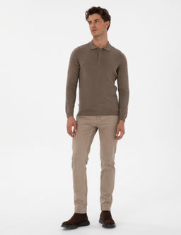 Vizon Melanj Slim Fit Polo Yaka Basic Triko Kazak - Pierre cardin фото 4