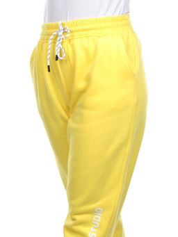 M053 YELLOW Брюки спортивные женские на флисе (100% хлопок) 7986 - Fashion фото 5