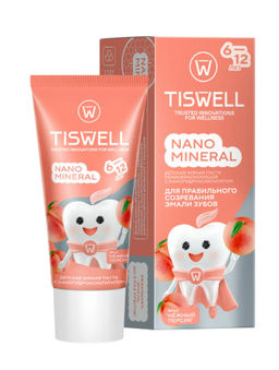 TISWELL зубн.паста 60гр Детская Персик Реминерализующая от кариеса 6-12лет