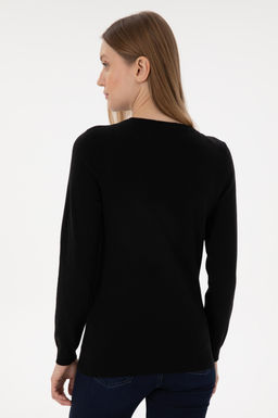 Свитер женский U.S. Polo Assn V-образный вырез черный  фото 12