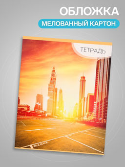 Цена за 10 шт. Тетрадь 96 листов в линейку Calligrata «Город», серые листы, МИКС