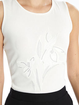 Bisiklet Yaka ??lemeli Kad?n Bluz