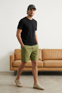 TRENDYOL MAN Haki Loose Fit Pamuklu Bagc?kl? Buyuk Beden Sort TMNSS25AP00007 - Trendyolmilla фото 6