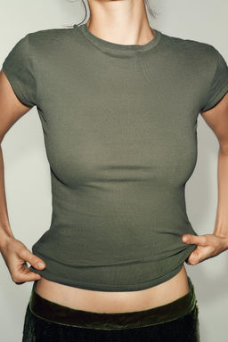 SLIM FIT SHORT SLEEVE T-SHIRT - Zara фото 13