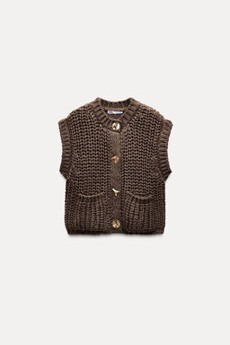 CHUNKY KNIT WAISTCOAT - Zara фото 4