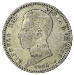 1 песета 1904 года Испания