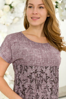 Туника женская из кулирки Льняная палитра-2 бордо