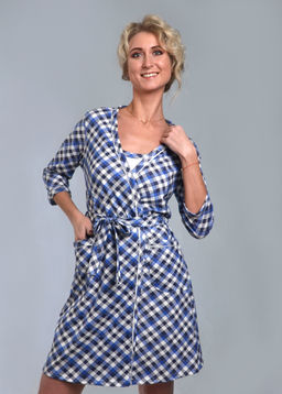 Комплект с халатом ДОЛЛИ халат + сорочка (темно синий №15) - Ивановская трикотажная компания фото 5