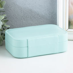 Шкатулка кожзам для украшений Матовая гладь бирюзовая 16х11х5 см - Simaland фото 4