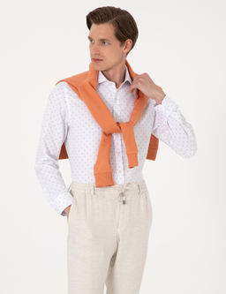 Beyaz Slim Fit Uzun Kollu G_mlek - Pierre cardin фото 3