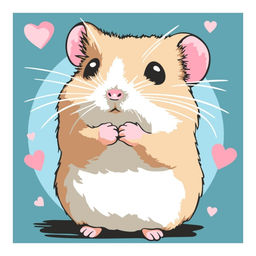 Картина по номерам для малышей на картоне 20х20 "Милый хомячок"