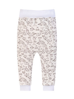 Ползункиштанишки короткие молочные принт дино