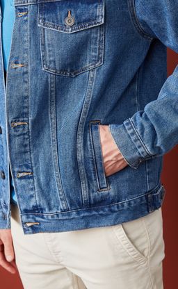 Куртка джинс P011-1336 middle blue