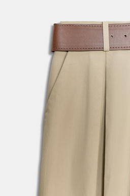 PANTAL?N CULOTTE CINTUR?N / Camel medio - Zara фото 9