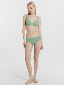 Цена за 2 штуки! Трусы женские слипы мультипак (3 шт.) в бежевом и зеленом цвете - Mark formelle фото 4