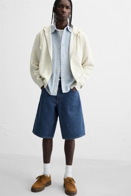 CLASSIC BAGGY FIT DENIM BERMUDA SHORTS - Zara фото 15