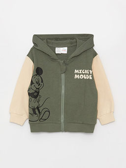 Kap??onlu Uzun Kollu Mickey Mouse Bask?l? Erkek Bebek Sweatshirt ve E?ofman Alt 2li - Waikiki фото 2